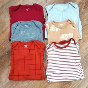 Bundle of 6 Carter's long sleeve onesies 18 mo